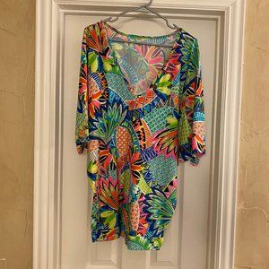TRINA TURK V Neck Dolman BORA BORA Tunic WORN TWIC